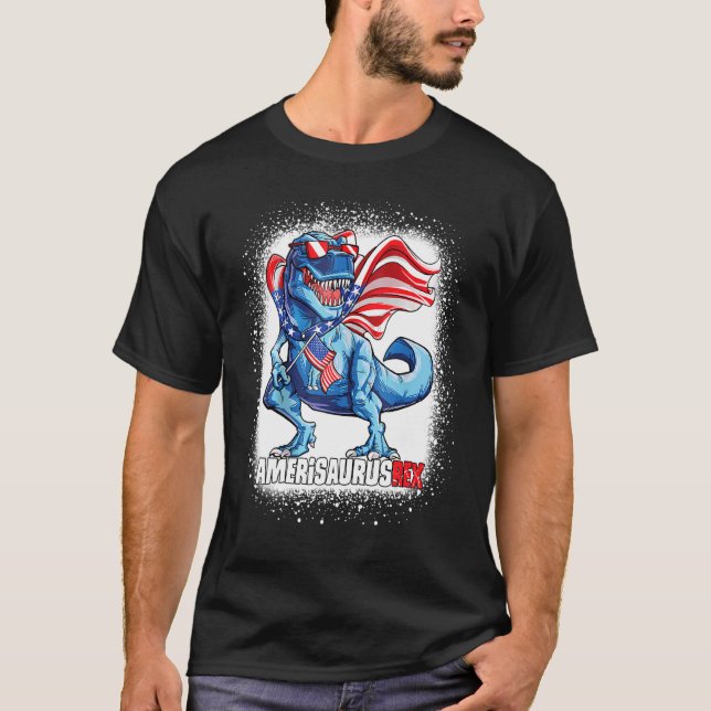 Camiseta Amerisauro Rex Legal Dinossauro Patriótico 4º De J (Frente)
