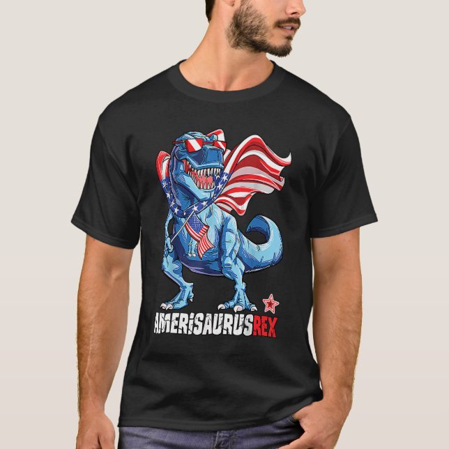 Camiseta Amerisaurus Rex Independence Day (Frente)