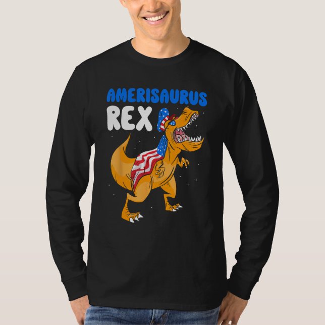 Camiseta Amerisaurus Rex Independence Usa America 4Th Of Ju (Frente)