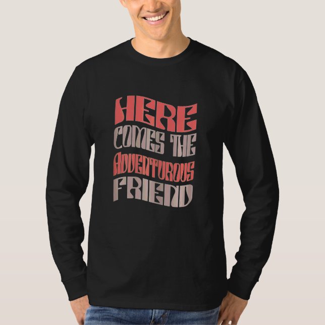 Camiseta Amiga das Mulheres Aventureira Retro Combinando Ba (Frente)