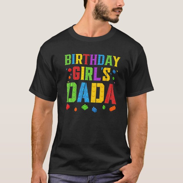 Camiseta Amiga de aniversário Dada Bloqueia Mestre Construt (Frente)