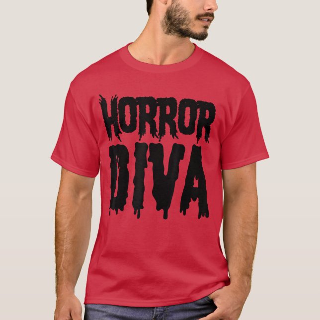 Camiseta Amiga fã de filmes de terror diva do horror (Frente)