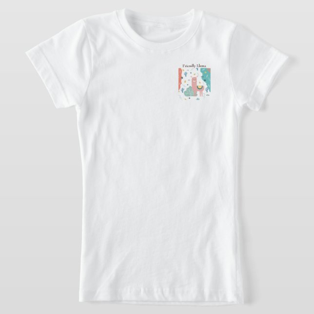 Camiseta Amiga Llama em uma paisagem (Postura )