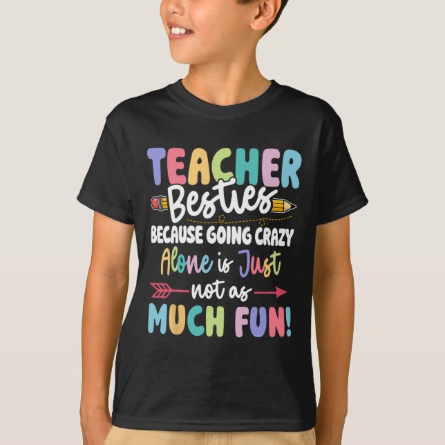 Camiseta Amigas Professoras Engraçadas Combinando Amigas Pr (Frente)