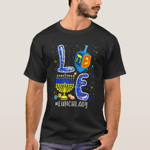 Camiseta Amigo Almoço Lady Matching Hanukkah Dreidel Menora