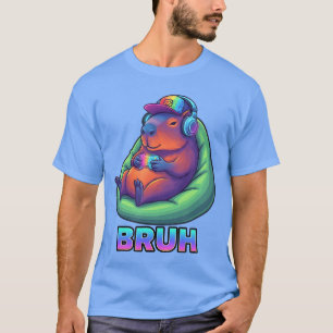 Camiseta Amigo Amante de Video Games Capivara Engraçada Bru