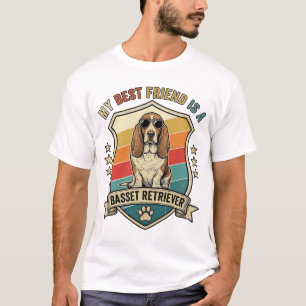 Camiseta Amigo Basset Retriever Cachorro Óculos de Sol Retr