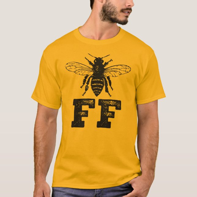 Camiseta Amigo da abelha para sempre no preto (Frente)