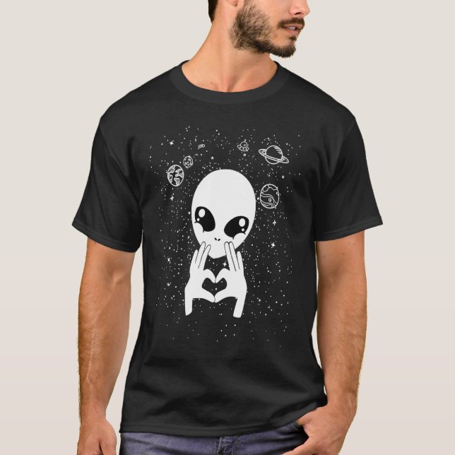 Camiseta Amigo da Alienígena legal se comunicando com a Ali (Frente)