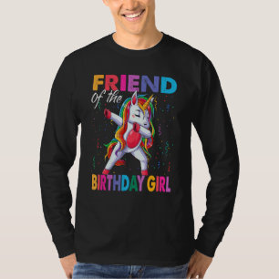 Camiseta Amigo Da Garota De Aniversário Princesa Dabbing Un