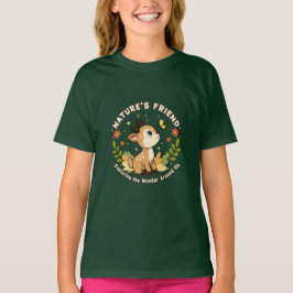 Camiseta Amigo da Natureza Fofa Cerva Animal da Floresta