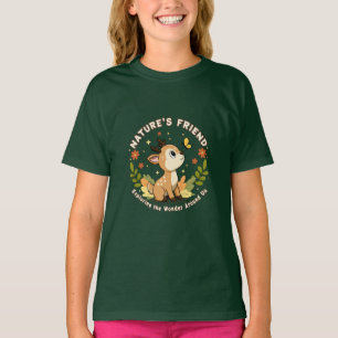 Camiseta Amigo da Natureza Fofa Cerva Animal da Floresta