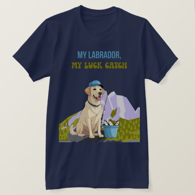 Camiseta Amigo da Pesca – Edição Labrador Retriever (Frente do Design)