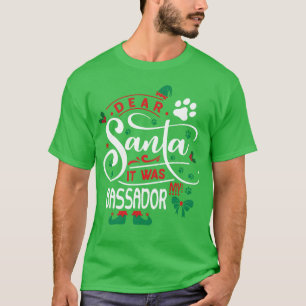 Camiseta Amigo da raça Cachorro de Natal do Bassador