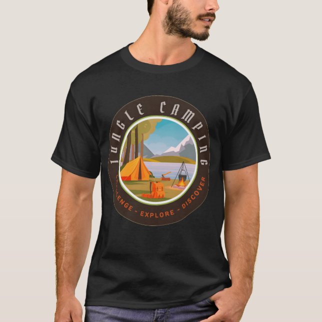 Camiseta Amigo de acampamento na selva (Frente)
