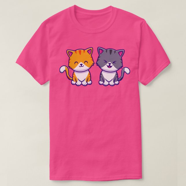 Camiseta Amigo de Casal de Gato Bonito (Frente do Design)