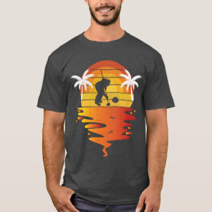 Camiseta Amigo de Curling retrô pôr do sol 70s vintage Curl