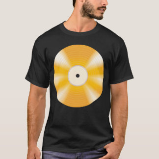 Camiseta amigo de disco de vinil dourado