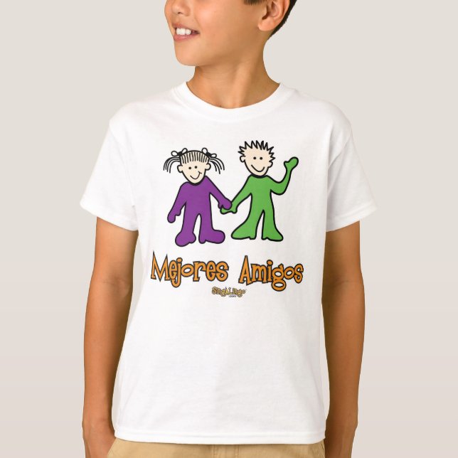 Camiseta Amigo de Mejores (melhores amigos) menino & menina (Frente)