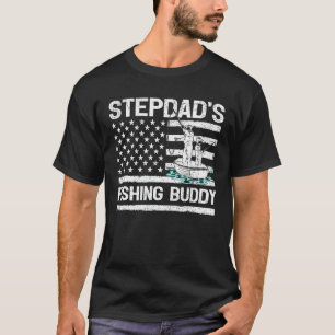 Camiseta Amigo de Pesca do Padrasto Americano Bandeira dos