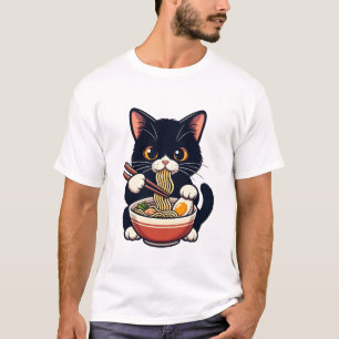 Camiseta Amigo de Ramen Gato da Meia-Noite