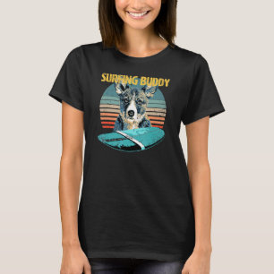 Camiseta Amigo de Surf & Corgi Doce ama surfar