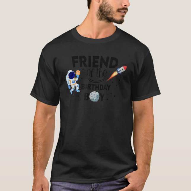 Camiseta Amigo do Astronauta Espacial Birthda (Frente)