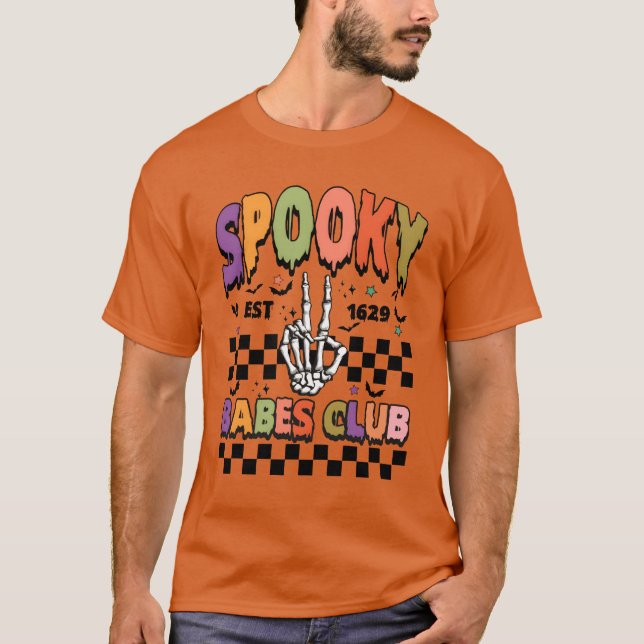Camiseta Amigo do Clube de Halloween Spooky (Frente)