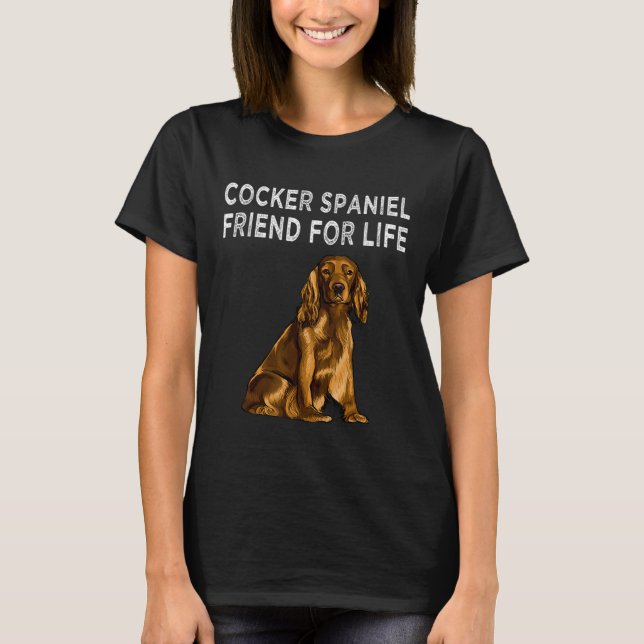 Camiseta Amigo Do Cocker Spaniel Para A Amizade De Cachorro (Frente)