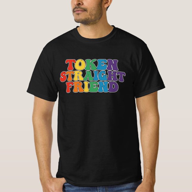 Camiseta Amigo do Hetero do Orgulho LGBT Groovy (Frente)
