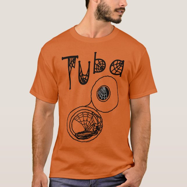 Camiseta Amigo do Tuba Halloween Cobwebs (Frente)