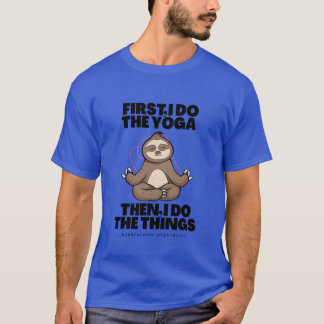 Camiseta Amigo dos Animais Fofos Sloth Yoga Mindfulness