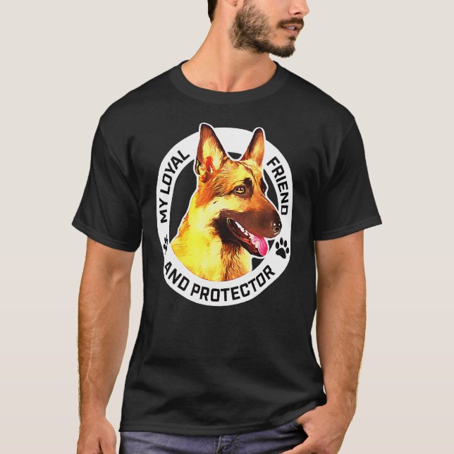 Camiseta Amigo Leal E German shepherd De Proteção K9 (Frente)