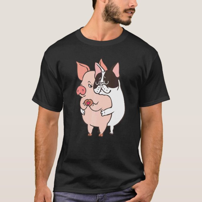 Camiseta Amigo Não Comida Bulldog Francês (Frente)