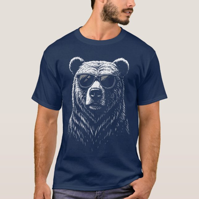 Camiseta Amigo óculos de sol de urso (Frente)