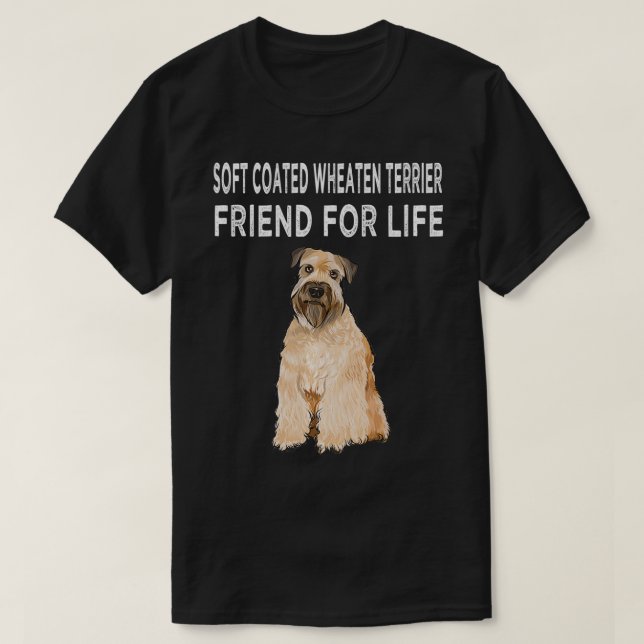 Camiseta Amigo Terrier De Cão De Vida Com Cão Moído De Cama (Frente do Design)