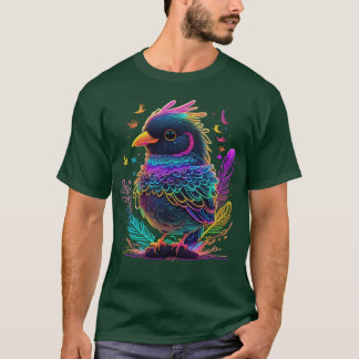 Camiseta amigo vibrante de pássaros
