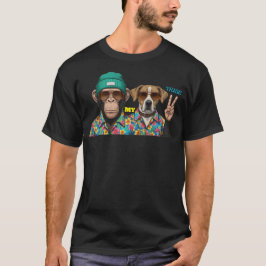 Camiseta Amigos Animais Divertidos | Macaco Cachor