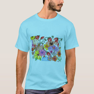 Camiseta Amigos Animais Entre as Flores