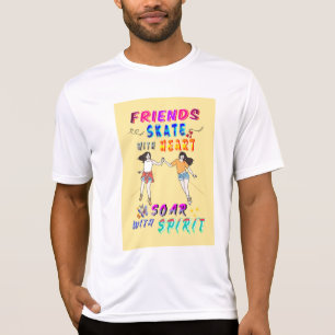 Camiseta Amigos Ativos Patinam Com Coração Voam Com Espírit