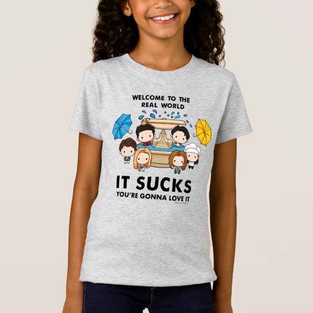 Camiseta AMIGOS™ | Bem-vindo ao Chibi do Mundo Real (Frente)