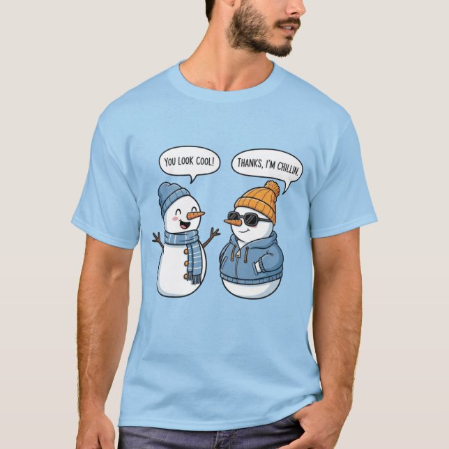 Camiseta Amigos Boneco de Neve Legais (Frente)
