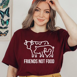 Camiseta Amigos Bonitos Não Comidas, Vegan, Vegetarianos, P