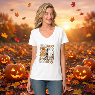 Camiseta Amigos Boo Crew Halloween Fofo