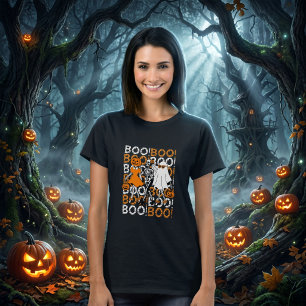 Camiseta Amigos Boo Crew Halloween Fofo