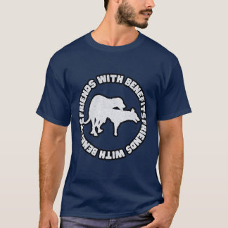 Camiseta Amigos Cães com Benefícios Grunge Branco