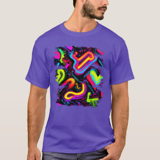 Camiseta Amigos com brilho em estilo neon anos 80 retro par