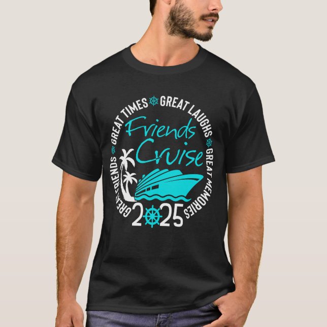 Camiseta amigos cruzam 2025 viagem de férias cruzando amigo (Frente)