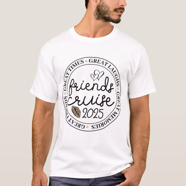 Camiseta Amigos cruzam férias 2025 amigos de cruzeiro (Frente)