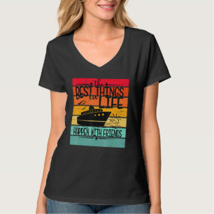 Camiseta Amigos Cruzeiro Navio Listras Retro